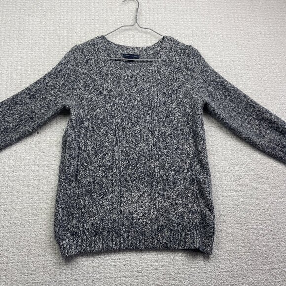 Tommy Hilfiger Womens Pull Over Sweater Chunky 3D Cable Knit Sz M Grey Cozy - Picture 7 of 14